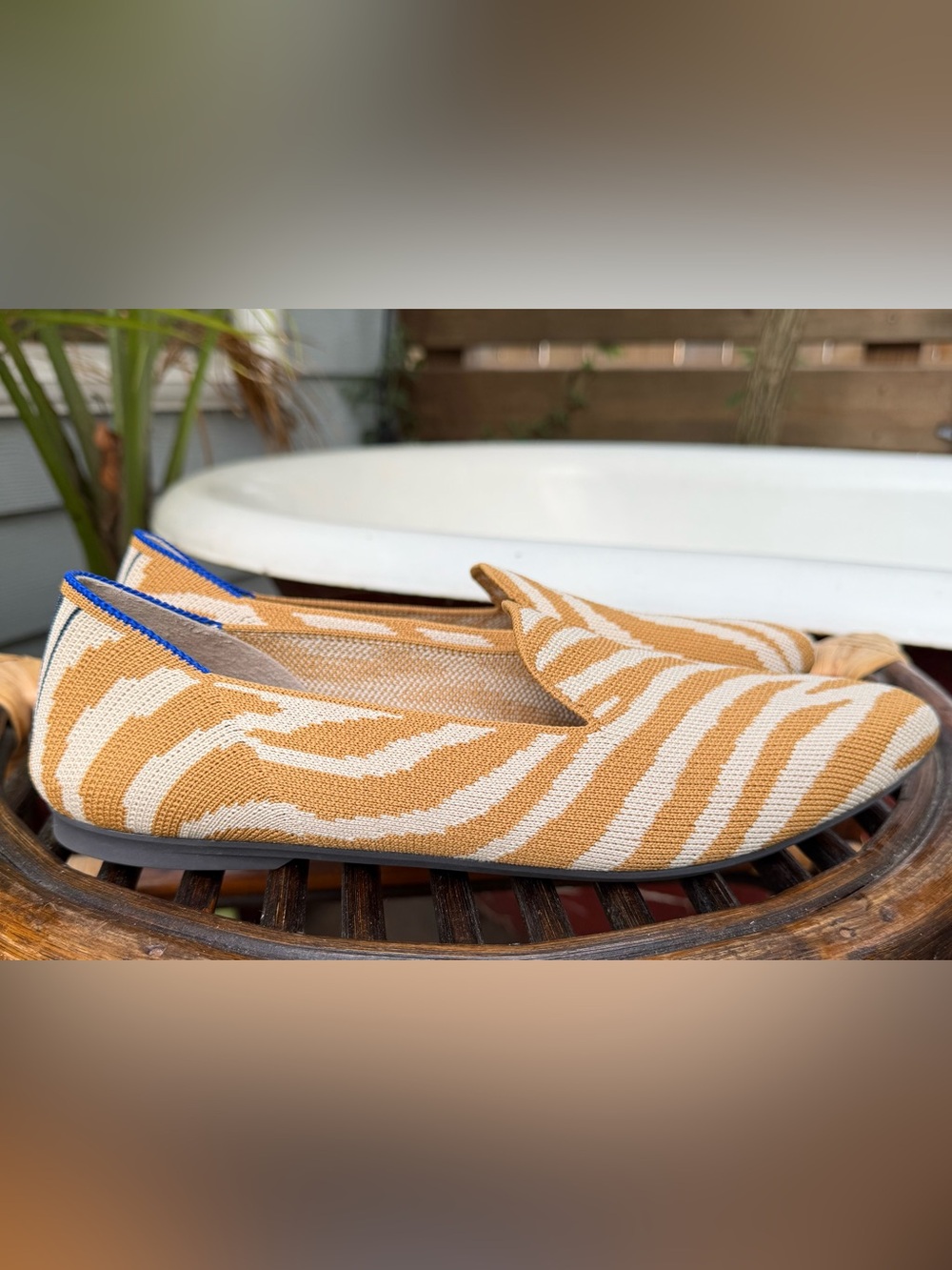 Rothy's The Almond Brown Zebra Animal Print Retired Size 8 1/2 Loafer!